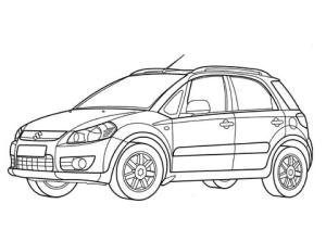 Araba boyama sayfası,  coloring page, Suzuki SX4, 