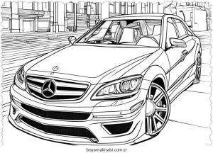 Araba boyama sayfası – kolay boyama, eğitici aktivite