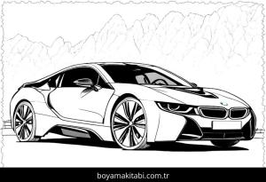 Araba boyama sayfası,  coloring page, basit, masalsı, masalsı