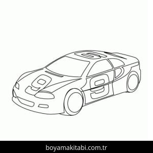 Araba boyama sayfası – kolay boyama, eğitici aktivite
