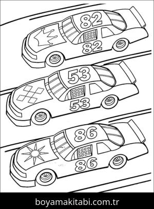 Araba boyama sayfası – renkli çizimler, okul öncesi