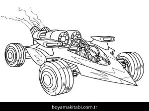Araba boyama sayfası – çocuklar için, çizgi film temalı