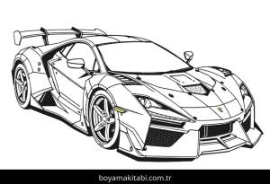 Araba boyama sayfası,  coloring page, sevimli, karakterli, doğal