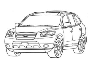 Araba boyama sayfası,  coloring page, Hyundai Santa Fe, 