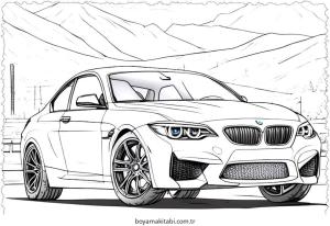 Araba boyama sayfası – çocuk aktivitesi, PDF indir