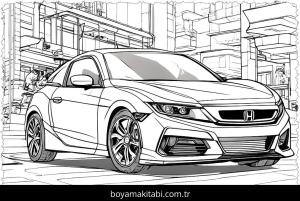 Araba boyama sayfası,  coloring page, eğlenceli, çizgi, basit