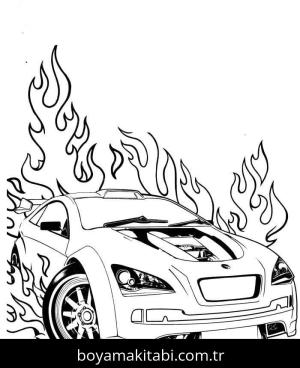 Araba boyama sayfası – boyama etkinliği, çocuk aktivitesi