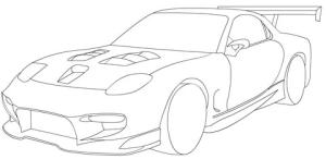 Araba boyama sayfası,  coloring page, Mazda RX7, 