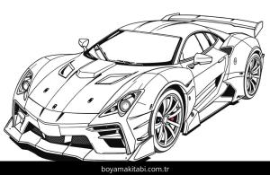 Araba boyama sayfası,  coloring page, karakterli, kolay, tatlı