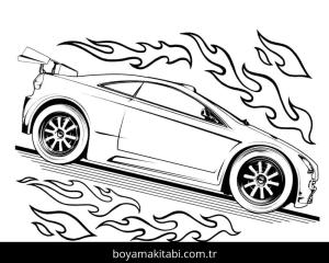 Araba boyama sayfası – eğitici aktivite, yaratıcılık