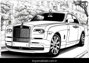 Araba boyama sayfası,  coloring page, çerçeveli, basit, klasik