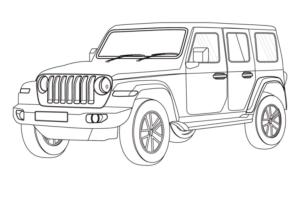 Araba boyama sayfası,  coloring page, Araba Jeep Evrensel, 