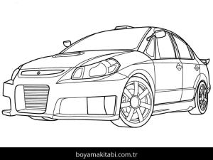 Araba boyama sayfası – el becerilerini geliştirir, boyama çalışması