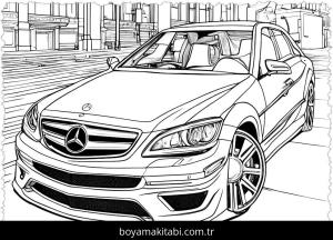 Araba boyama sayfası,  coloring page, şekilli, doğal, renkli