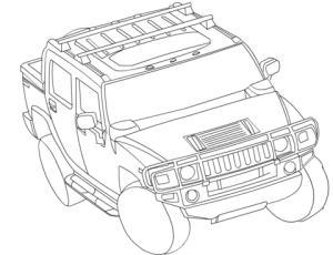 Araba boyama sayfası,  coloring page, Hummer H3, 