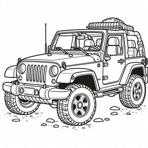 Araba boyama sayfası,  coloring page, Araba Jeep kampına git, 