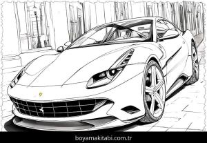 Araba boyama sayfası,  coloring page, harika, çizgi, karikatür