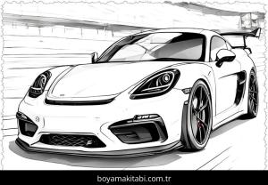 Araba boyama sayfası,  coloring page, tatlı, basit, mutlu