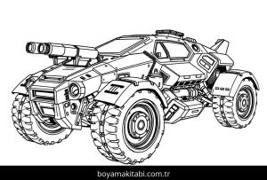 Araba boyama sayfası,  coloring page, karikatür, minimal, detaylı