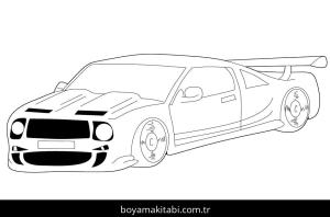 Araba boyama sayfası – boyama çalışması, yaratıcılığı geliştirir