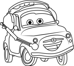 Arabalar 3 boyama sayfası,  coloring page, Araba Luigi 3, 