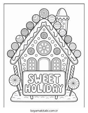 Aralık Ayı boyama sayfası – keyifli zaman, renkli çizimler