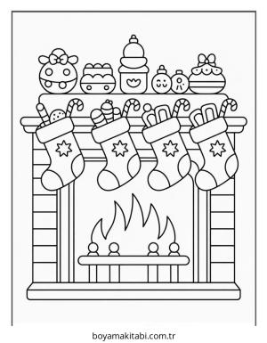 Aralık Ayı boyama sayfası – basit çizim, kolay boyama