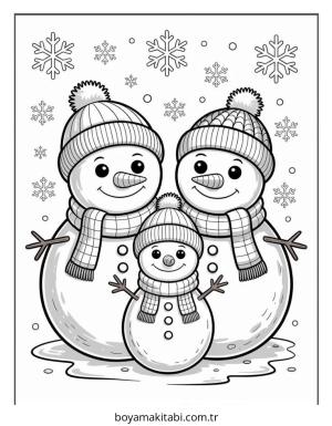 Aralık Ayı boyama sayfası – PDF indir, sevimli karakter