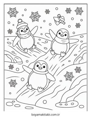 Aralık Ayı boyama sayfası – okul öncesi, evde etkinlik