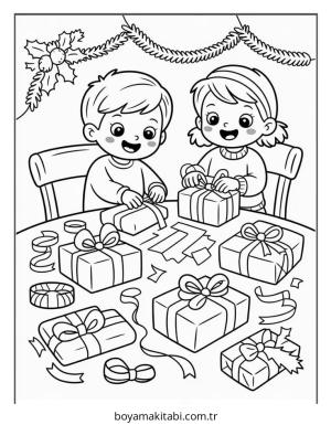 Aralık Ayı boyama sayfası – sanatsal çalışma, çocuklar için