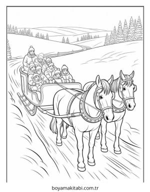 Aralık Ayı boyama sayfası – el becerilerini geliştirir, boyama çalışması