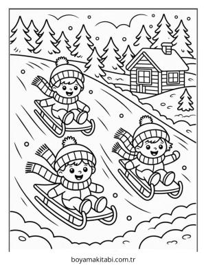 Aralık Ayı boyama sayfası – yaratıcılık, eğlenceli etkinlik