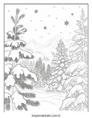 Aralık Ayı boyama sayfası – evde etkinlik, ücretsiz yazdır