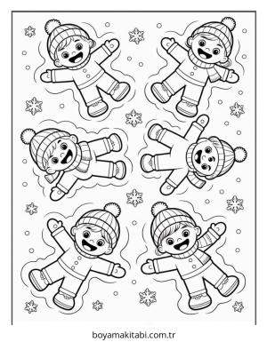 Aralık Ayı boyama sayfası – el becerilerini geliştirir, boyama çalışması