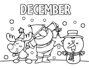 Aralık boyama sayfası,  coloring page, Aralık Noel, 