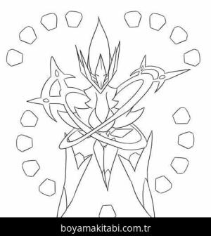 Arceus boyama sayfası – çocuk aktivitesi, PDF indir