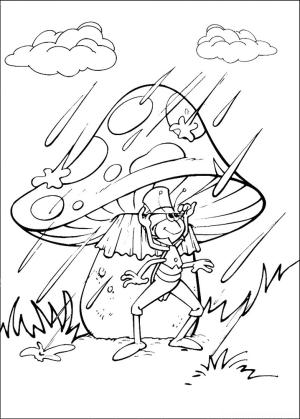 Arı Maya boyama sayfası,  coloring page, Yağmur Altında Flip, 