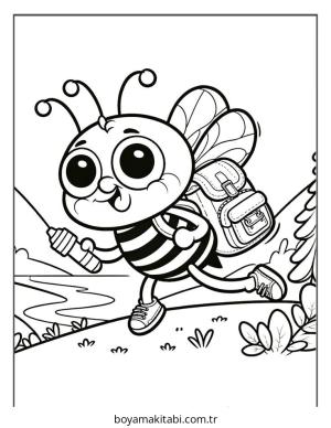 Arı boyama sayfası – boyama etkinliği, çocuk aktivitesi