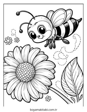 Arı boyama sayfası – evde etkinlik, ücretsiz yazdır