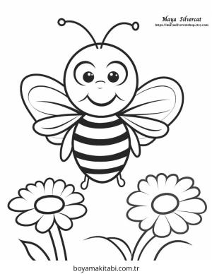 Arı boyama sayfası – sevimli karakter, sanatsal çalışma