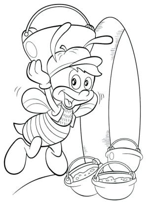 Arı boyama sayfası,  coloring page, Çalışkan arı çok fazla nektar topladı, 