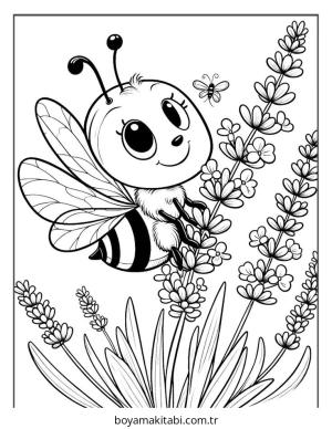 Arı boyama sayfası – el becerilerini geliştirir, boyama çalışması