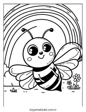 Arı boyama sayfası – ücretsiz yazdır, boyama etkinliği
