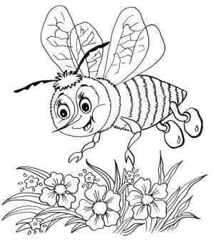 Arı boyama sayfası,  coloring page, Gezegendeki en çalışkan canlılar arılardır., 