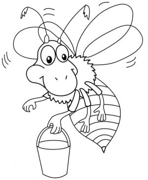 Arı boyama sayfası,  coloring page, Maya the Bee receives an unexpected gift., 