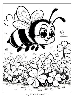 Arı boyama sayfası – eğitici aktivite, yaratıcılık