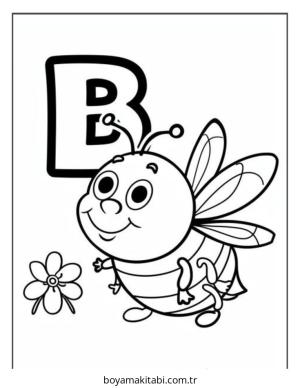 Arı boyama sayfası – keyifli zaman, renkli çizimler