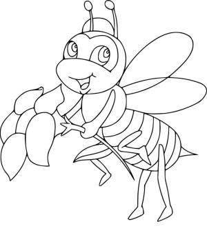 Arı boyama sayfası,  coloring page, CCunny arı şapkalı, 