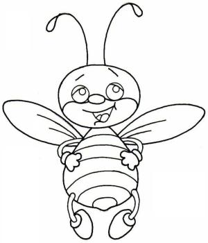 Arı boyama sayfası,  coloring page, Minik arı nektar yedi., 