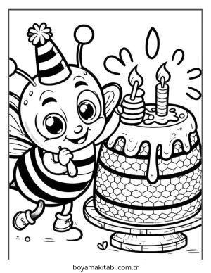 Arı boyama sayfası – okul öncesi, evde etkinlik